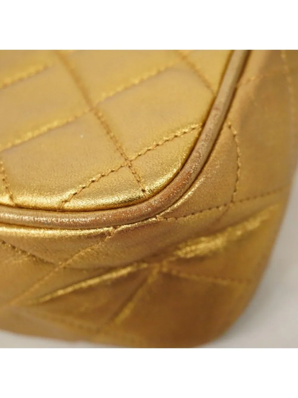 Chanel Shoulder Bag Quilted Lambskin Gold